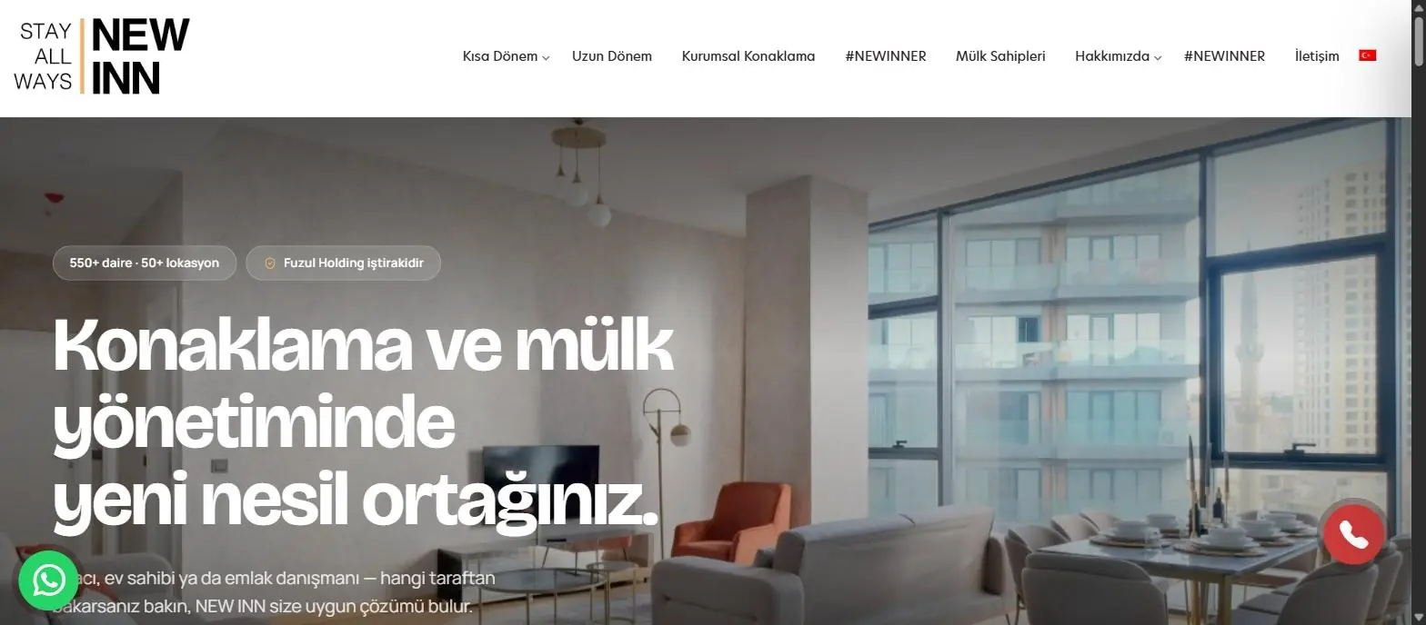 NEW INN Ana sayfa sayfasının yeni hâli